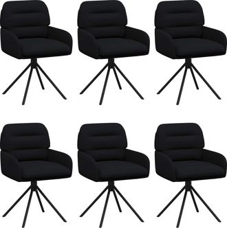 vidaXL Sillas De Comedor Giratorias 6 Uds. Cuero Sint&eacute;tico Negro Vidaxl