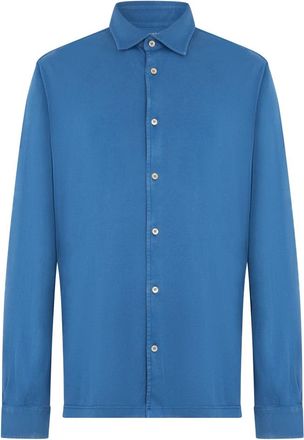 Fedeli Shirt met lange mouwen - Heren - Casual Overhemden - Blauw - S - Katoen - Overhemden