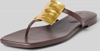 Marc Cain Zehentrenner aus Leder mit glatter Sohle in Offwhite, Gr&ouml;&szlig;e 37