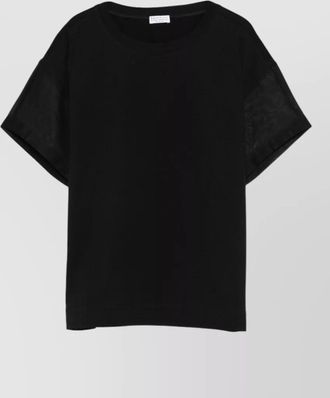 Brunello Cucinelli semi-sheer panel round neck t-shirt