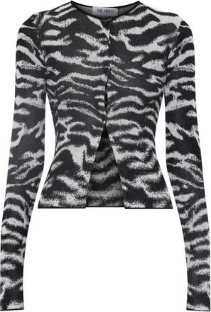 The Attico Dierenprint Vest - Dames - Vesten - Zwart - M - Katoen - Truien & Vesten