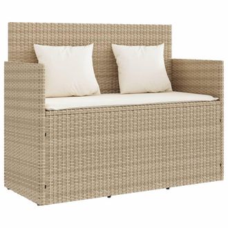 vidaXL Vidaxl - Panca Da Giardino Con Cuscini Beige In Polyrattan