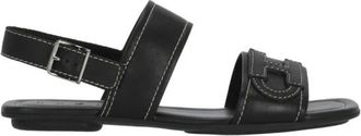 Hogan H685 Flat Sandalen - Dames - Sandalen - Zwart - 36 EU - Leer - Schoenen
