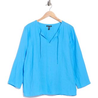 Eileen Fisher Princess Sleeve Linen Top in Azure at Nordstrom Rack, Size Xx-Small