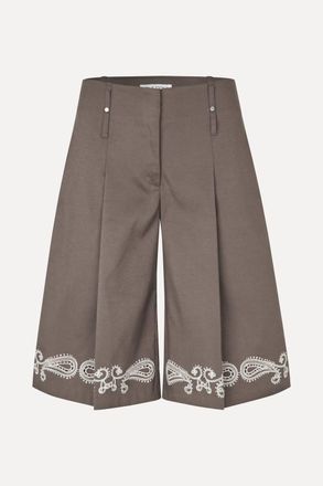 Stine Goya Womens Paisley Eyelet Bermuda Short In Grey