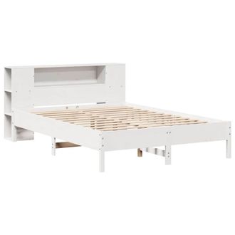 Berkfield Home Decorative Bookcase Bed without Mattress White 135x190 cm Double