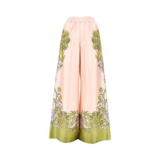 La DoubleJ Printed silk palazzo pants Woman M