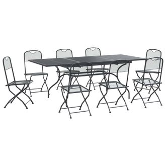 vidaXL Conjunto De Comedor De Jard&iacute;n 9 Pcs Gris Antracita Vidaxl