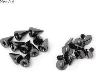 OEM 50 Clavos Punk De 7x10 Mm Para Decoraci&oacute;n De Cuero Y Ropa (color Arma)