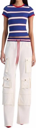 Alice & Olivia Olympia Mr Baggy Pull On Cargo In White
