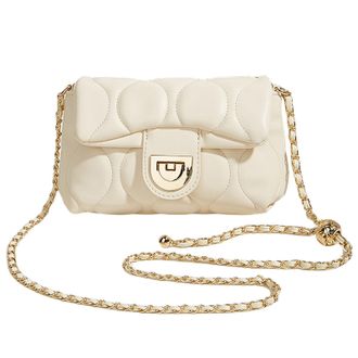 Generic Cymwer PU Leather Fashion Shoulder Bags Chain Small Square Bag for Women (White)