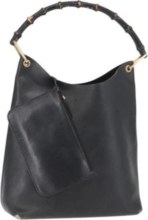 Gucci Pre-owned Shoulder Bags, female, Black, Size: ONE SIZE Pre-owned Leather Shoulder Bag