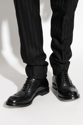 Dolce & Gabbana Leather Shoes With A Vintage Effect, Mens, Black