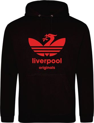Generic Liverpool Inspired Hoodie - Vintage Retro City Graphic Pullover Classic Unisex Hooded Sweatshirt Travel Gift (Black, XL)
