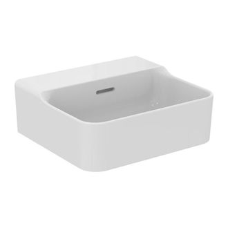 Ideal Lavabo De Mano Conca 400x350x165mm, Blanco Lijado Con Plus Sin Orificio Para Grifer&iacute;a Con Rebosadero Standard