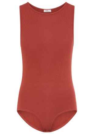 Flashlights Body FLASHLIGHTS, Damen, Gr. 34, N-Gr, rotbraun, Rippware, Obermaterial: 95% Viskose, 5% Elasthan, unifarben, Basic, figurbetont, Rundhals, Bodys Body