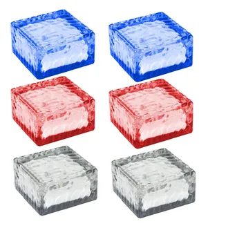 ETC Shop Set Di Illuminazione Esterna Lampade Way Ip44 6 Led Del Cubo Di Ghiaccio Luci Solari In Vetro Illumina Harms 504081