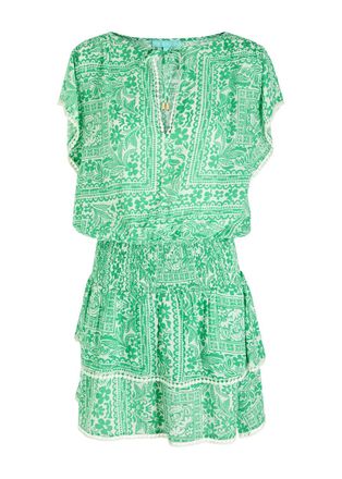 Melissa Odabash Keri Printed Mini Dress - Green - M (UK12 / M)