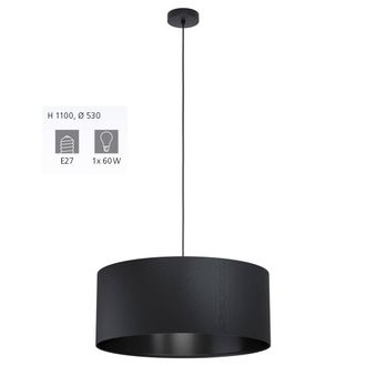Eglo Eglo Maserlo 1 Lampadario A Sospensione, Nero