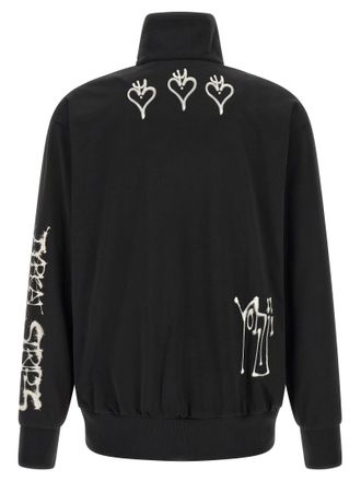 Yohji Yamamoto Spray-Effect Graphic Print Sweatshirt - Black