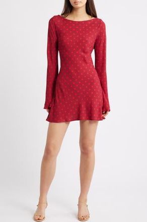 Princess Polly Good Graces Long Sleeve Minidress in Red at Nordstrom Rack, Size 8