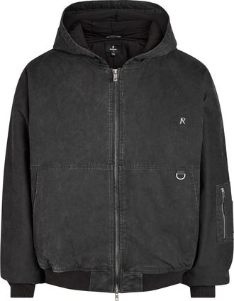 Represent Hooded Brushed Stretch-cotton Bomber Jacket - Black - XL