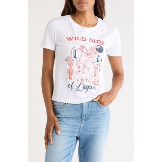L'agence Eliza Wild Side Graphic T-Shirt in White at Nordstrom Rack, Size X-Small