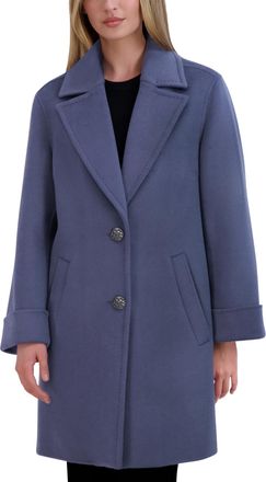 Elie Tahari Womens Sandra Soft Double-Faced Wool Blend Topper Peacoat, Blue Velvet