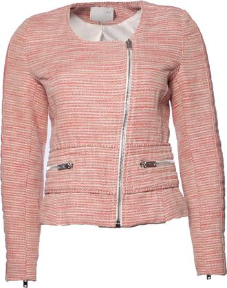 Iro rode boucl&eacute; jas met rits