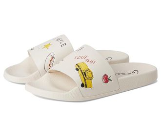 Coach Udele Slide Womens Shoes Chalk : 10 M, Rubber/Leather
