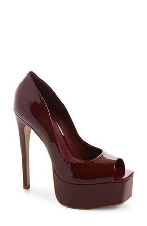 Steve Madden Ives Platform Sandal in Burgundy Patent at Nordstrom Rack, Size 7.5