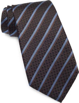 Ermenegildo Zegna Stripe Silk Tie in Navy Stripe at Nordstrom
