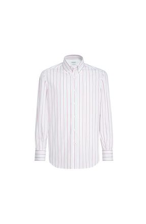 Brunello Cucinelli Striped poplin shirt in White at Nordstrom, Size Xxx-Large Eu