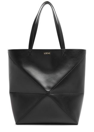 Loewe Puzzle Large Leather Tote - Black - One Size
