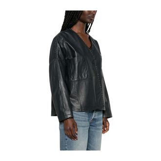 Forte_Forte Dames, Jassen, Blauw, Maat: S Leer
