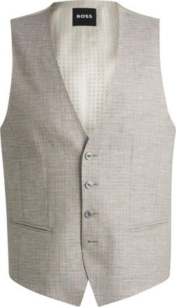 HUGO BOSS Gilet - Heren - Gillet - Beige - L - Kostuums