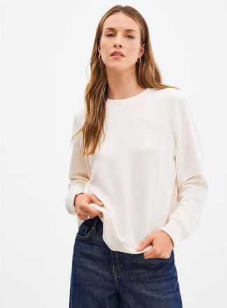 Contemporaine Womens Peachskin crew-neck sweatshirt