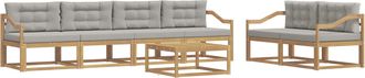 vidaXL Conjunto De Sof&aacute;s De Exterior 6 Uds. Blanco Y Gris Claro Vidaxl
