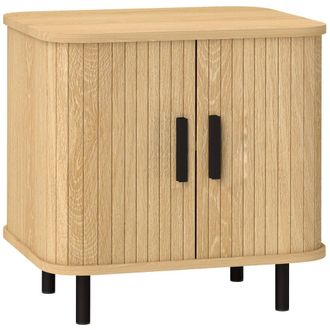 HOMCOM Mesita de noche 48x40x48 cm roble