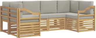 vidaXL Conjunto De Sof&aacute;s De Exterior 6 Uds. Blanco Y Gris Claro Vidaxl