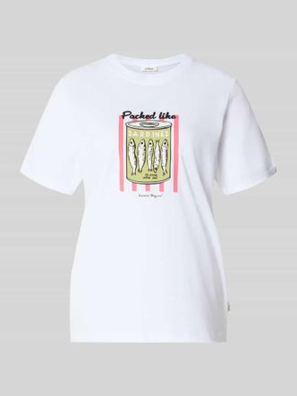s.Oliver Red Label Regular Fit T-Shirt aus reiner Baumwolle in Weiss, Gr&ouml;&szlig;e 34