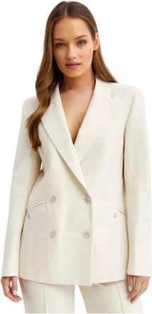 Fay Double-Breasted Jasje - Dames - Blazers - Wit - XL - Katoen - Jassen