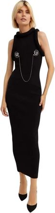 Jean Paul Gaultier Foam Detail Lange Jurk - Dames - Maxi kleedjes - Zwart - S - Kleedjes
