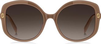 Marc Jacobs 56mm Gradient Round Sunglasses in Beige/Brown at Nordstrom