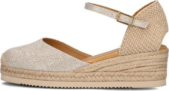 Unisa Schoenen, Dames, Geel, 41 EU, Gouden Cisca Espadrilles met Sleehak