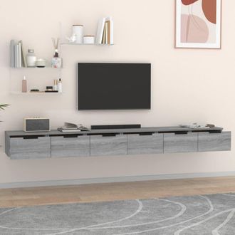 Berkfield Home Wall Cabinets 2 pcs Grey Sonoma 102x30x20 cm Engineered Wood | Size: 102 x 30 x 20 cm