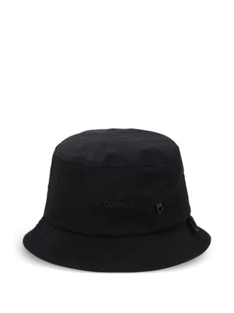 Jacquemus logo-lettering bucket hat - Black