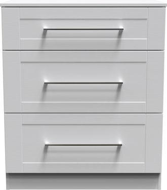 Welcome Furniture Malton Ready Assembled 3 Drawer Deep Chest in Grey Ash - Welcome Furniture | TJ Hughes
