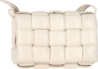 Bottega Veneta Ecru Lambskin Leather Padded Cassette Bag (Authentic Pre-Loved)