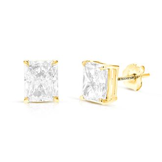 Vir Jewels 2.50 cttw Radiant Lab Grown Diamond Stud Earrings in 14K Gold With Push Backs For Women